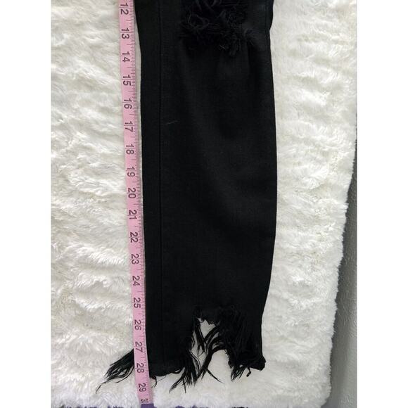 L'Agence High Line Skinny High Rise Saturated Black Distruct Distressed Jeans 24 - Picture 16 of 16